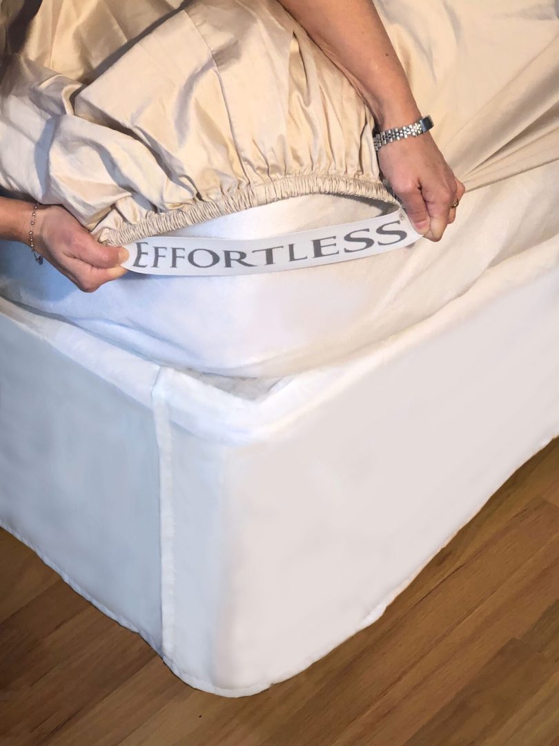 Effortless® Bedding Standard Size Fitted Bottom Sheet With Anchor Elastic  Bands Latte 100% Certified Giza Egyptian Cotton Extra-Long Staple (ELS) 500  Thread Count Sateen Weave Fits up to 13 Mattress Depths 